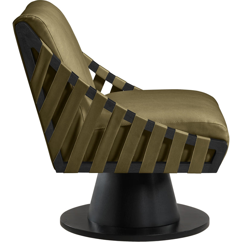 Meridian Millwin Olive Vegan Leather Swivel Accent Chair IMAGE 4