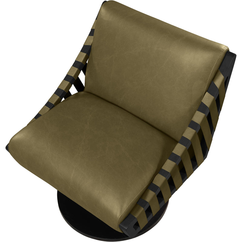Meridian Millwin Olive Vegan Leather Swivel Accent Chair IMAGE 6