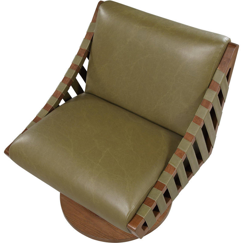 Meridian Millwin Olive Vegan Leather Swivel Accent Chair IMAGE 6