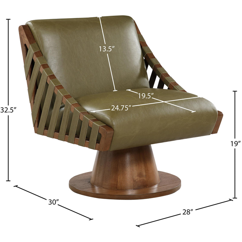 Meridian Millwin Olive Vegan Leather Swivel Accent Chair IMAGE 7