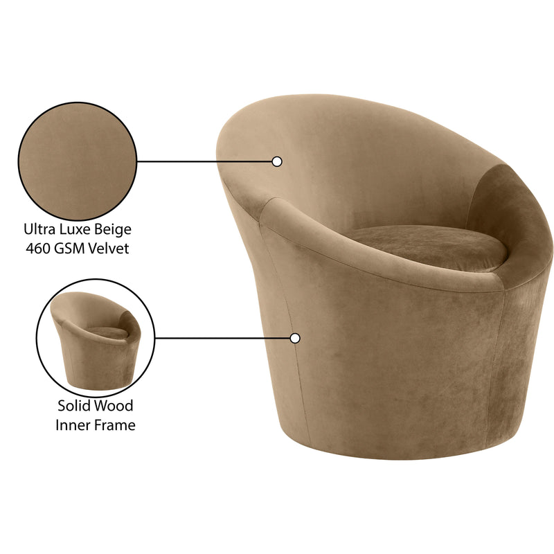 Meridian Tristan Beige Velvet Accent Chair IMAGE 10