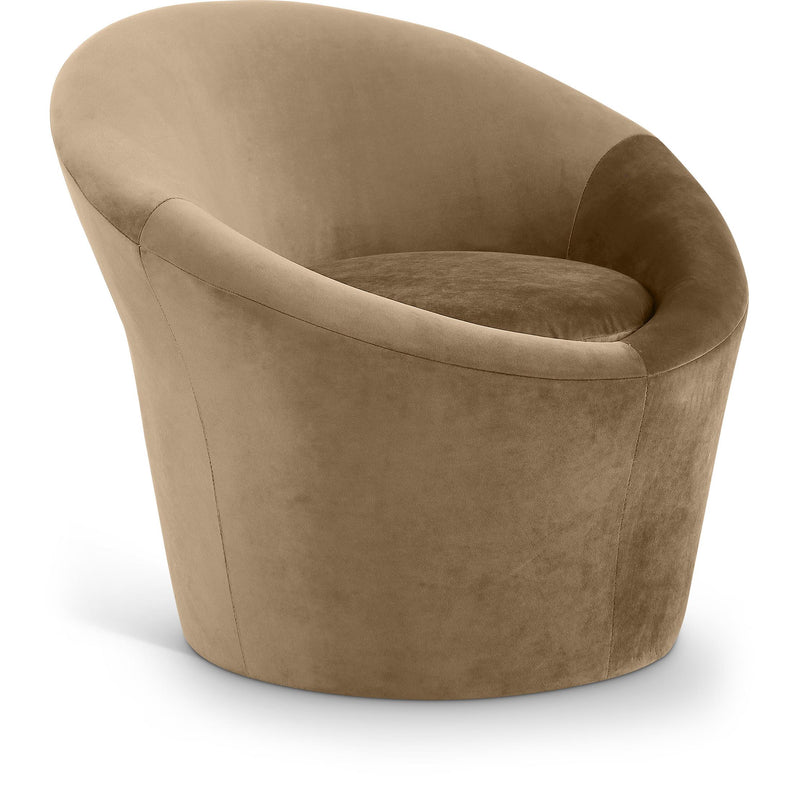 Meridian Tristan Beige Velvet Accent Chair IMAGE 1