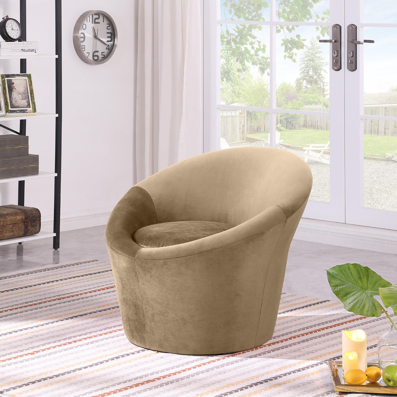 Meridian Tristan Beige Velvet Accent Chair IMAGE 2