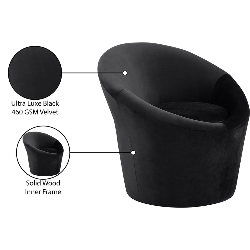 Meridian Tristan Black Velvet Accent Chair IMAGE 10