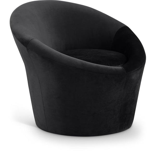 Meridian Tristan Black Velvet Accent Chair IMAGE 1
