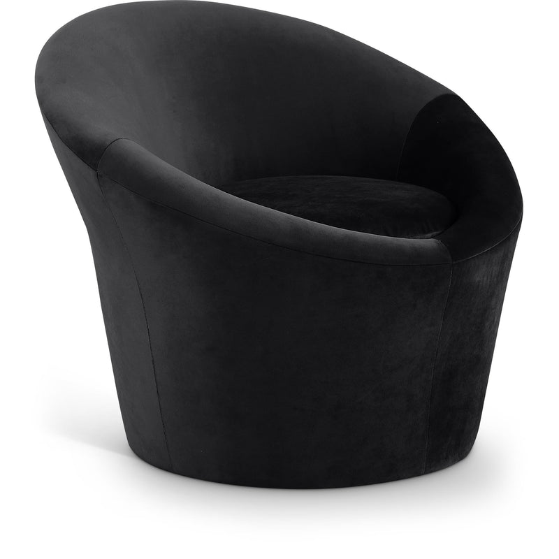 Meridian Tristan Black Velvet Accent Chair IMAGE 1