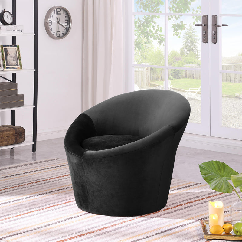 Meridian Tristan Black Velvet Accent Chair IMAGE 2