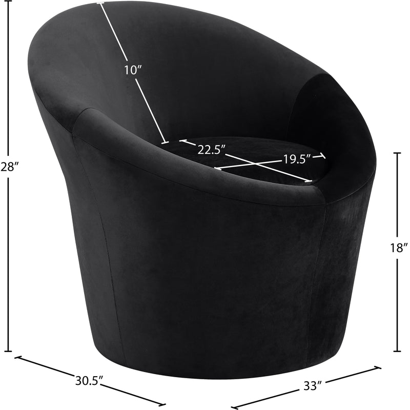 Meridian Tristan Black Velvet Accent Chair IMAGE 9