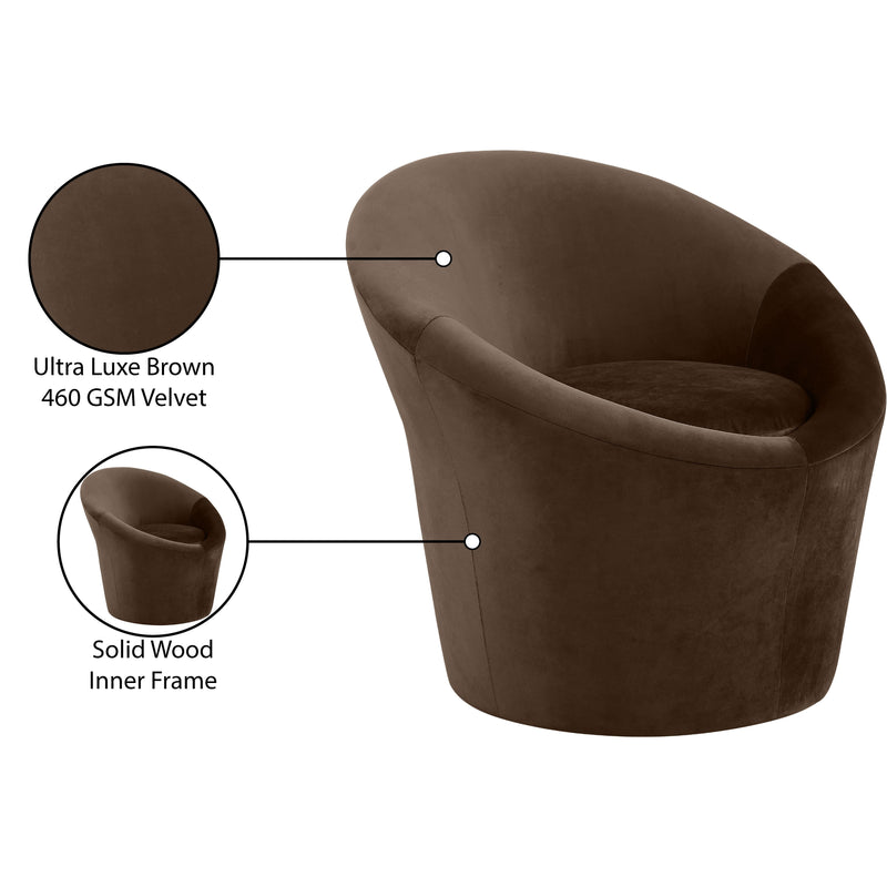 Meridian Tristan Brown Velvet Accent Chair IMAGE 10