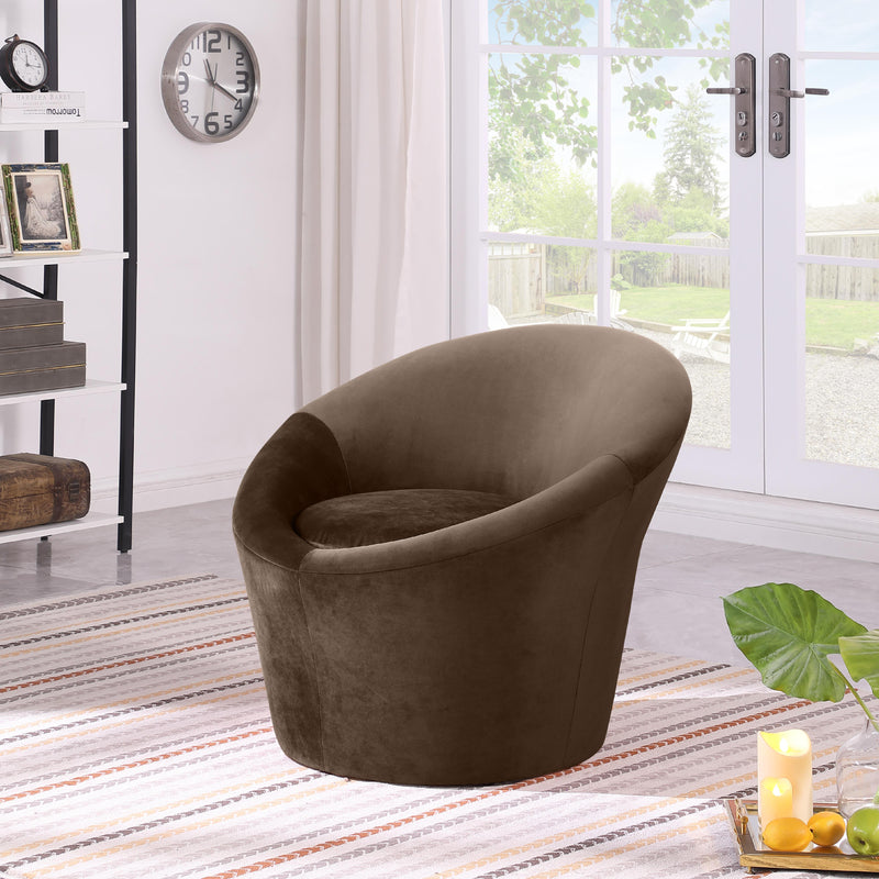 Meridian Tristan Brown Velvet Accent Chair IMAGE 2