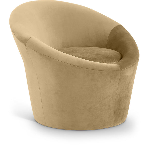 Meridian Tristan Camel Velvet Accent Chair IMAGE 1