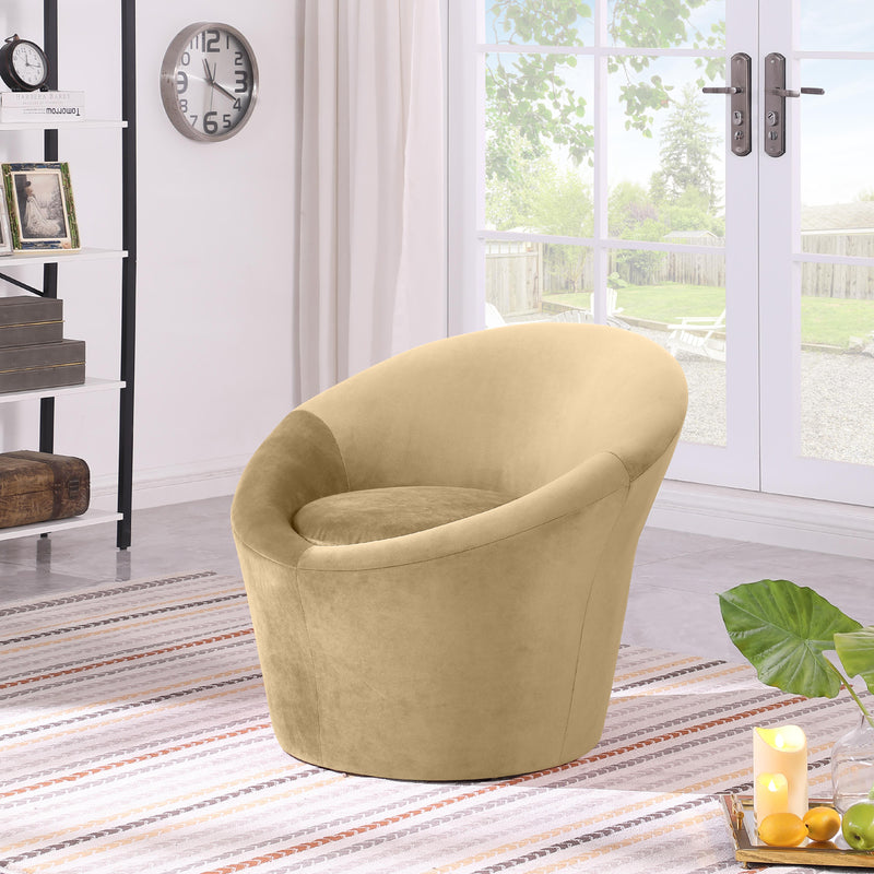 Meridian Tristan Camel Velvet Accent Chair IMAGE 2