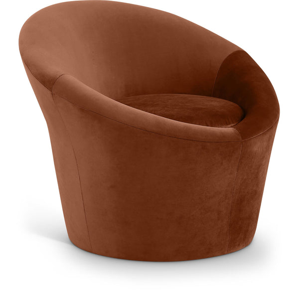 Meridian Tristan Cognac Velvet Accent Chair IMAGE 1