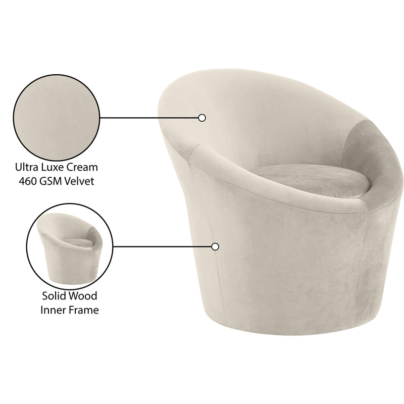 Meridian Tristan Cream Velvet Accent Chair IMAGE 10
