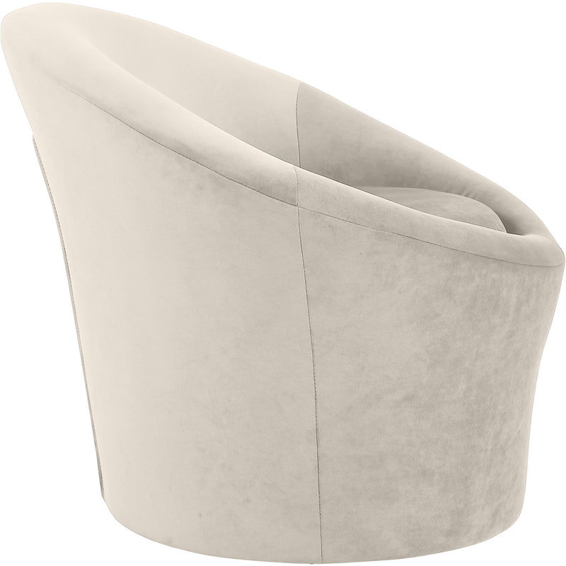 Meridian Tristan Cream Velvet Accent Chair IMAGE 4