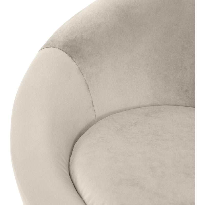 Meridian Tristan Cream Velvet Accent Chair IMAGE 7