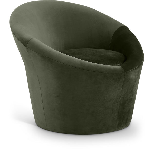 Meridian Tristan Green Velvet Accent Chair IMAGE 1