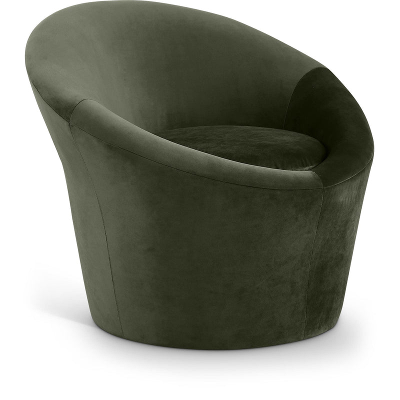 Meridian Tristan Green Velvet Accent Chair IMAGE 1