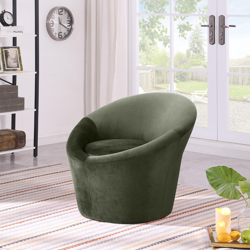 Meridian Tristan Green Velvet Accent Chair IMAGE 2