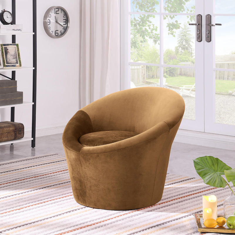 Meridian Tristan Saddle Velvet Accent Chair IMAGE 2