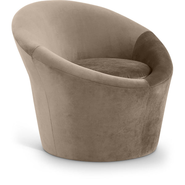 Meridian Tristan Taupe Velvet Accent Chair IMAGE 1