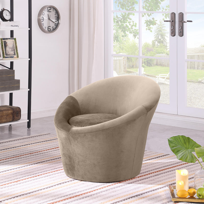 Meridian Tristan Taupe Velvet Accent Chair IMAGE 2