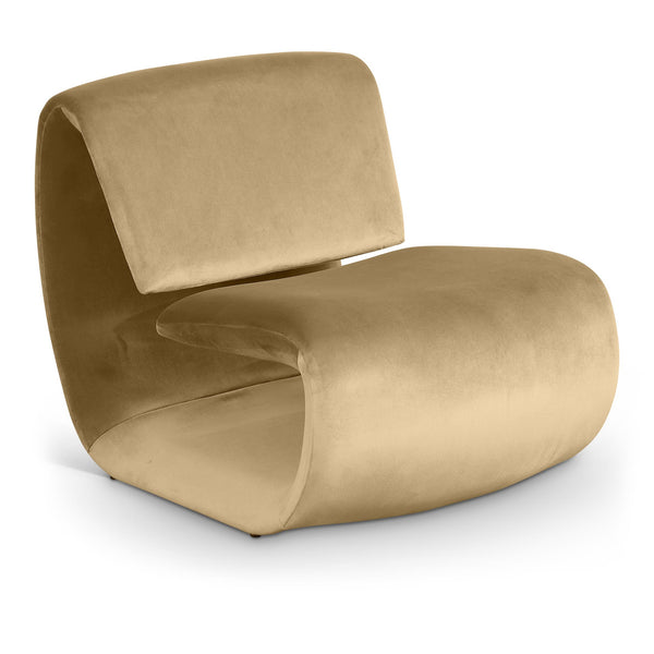 Meridian Nouveau Camel Velvet Accent Chair IMAGE 1