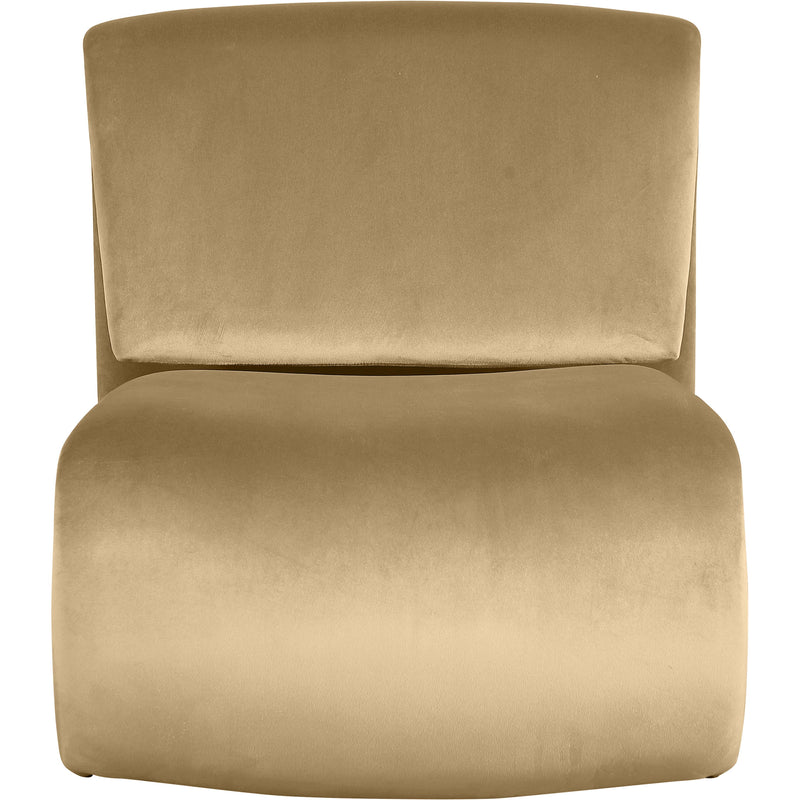 Meridian Nouveau Camel Velvet Accent Chair IMAGE 3