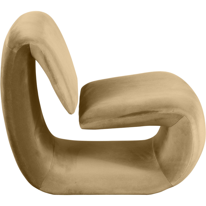 Meridian Nouveau Camel Velvet Accent Chair IMAGE 4