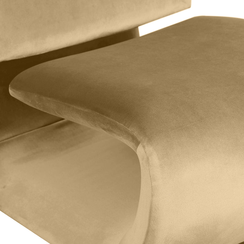 Meridian Nouveau Camel Velvet Accent Chair IMAGE 7