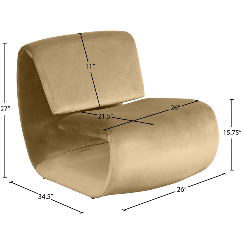 Meridian Nouveau Camel Velvet Accent Chair IMAGE 9