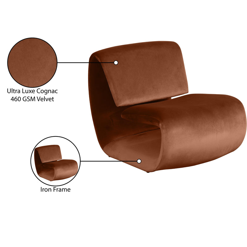 Meridian Nouveau Cognac Velvet Accent Chair IMAGE 10
