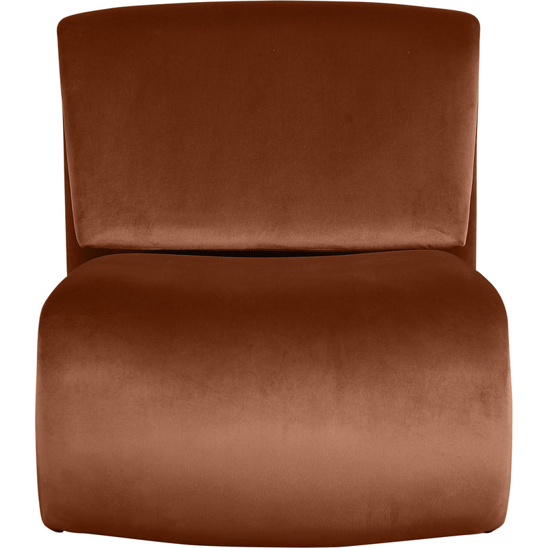 Meridian Nouveau Cognac Velvet Accent Chair IMAGE 3