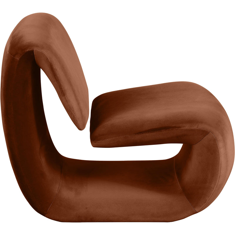 Meridian Nouveau Cognac Velvet Accent Chair IMAGE 4