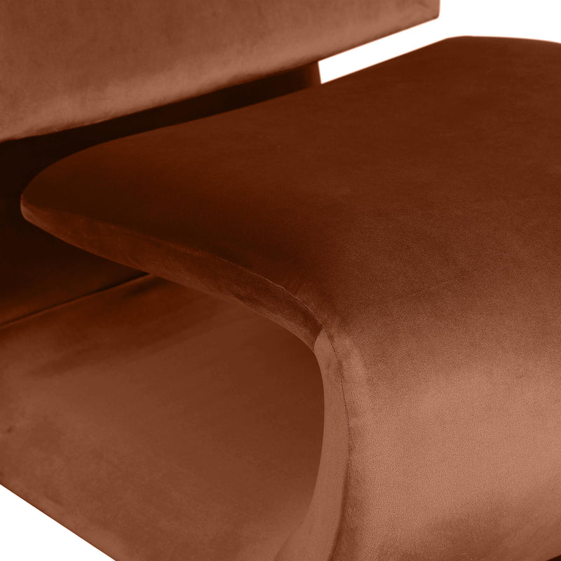 Meridian Nouveau Cognac Velvet Accent Chair IMAGE 7