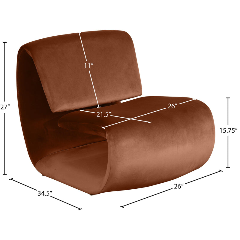 Meridian Nouveau Cognac Velvet Accent Chair IMAGE 9