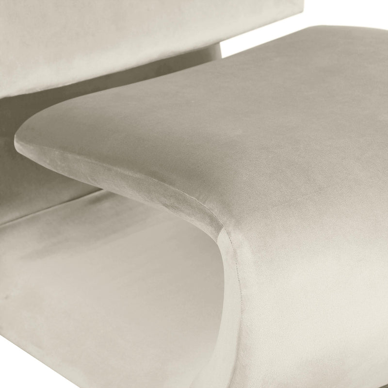 Meridian Nouveau Cream Velvet Accent Chair IMAGE 7