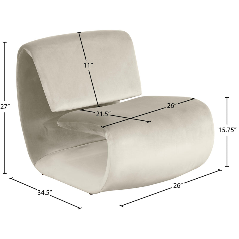 Meridian Nouveau Cream Velvet Accent Chair IMAGE 9
