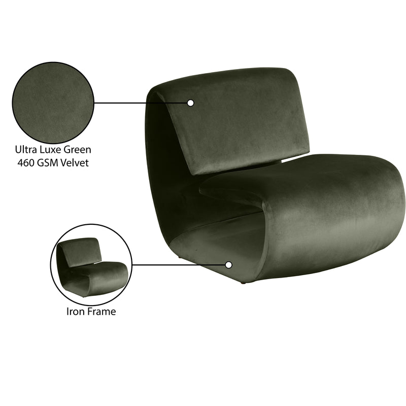 Meridian Nouveau Green Velvet Accent Chair IMAGE 10