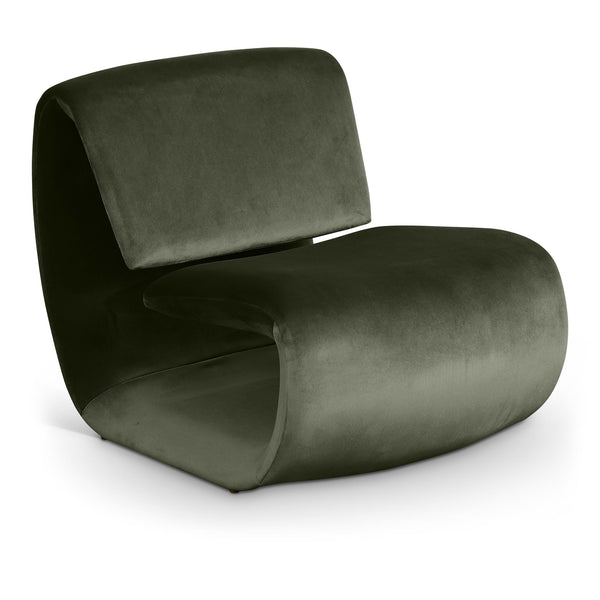 Meridian Nouveau Green Velvet Accent Chair IMAGE 1