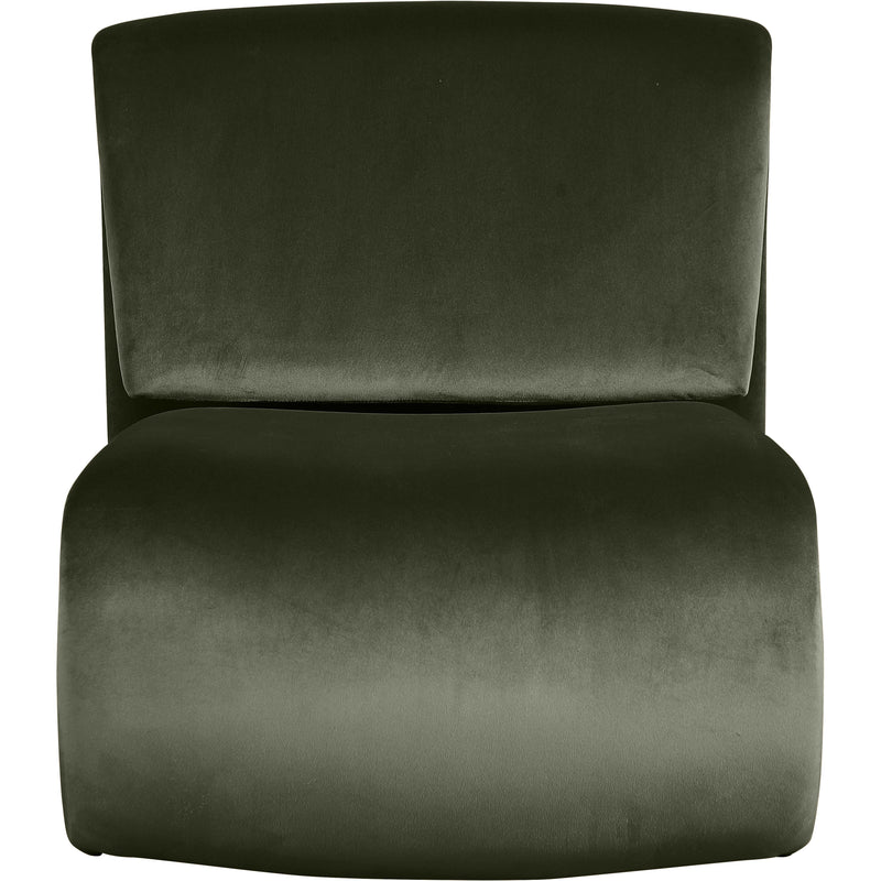 Meridian Nouveau Green Velvet Accent Chair IMAGE 3