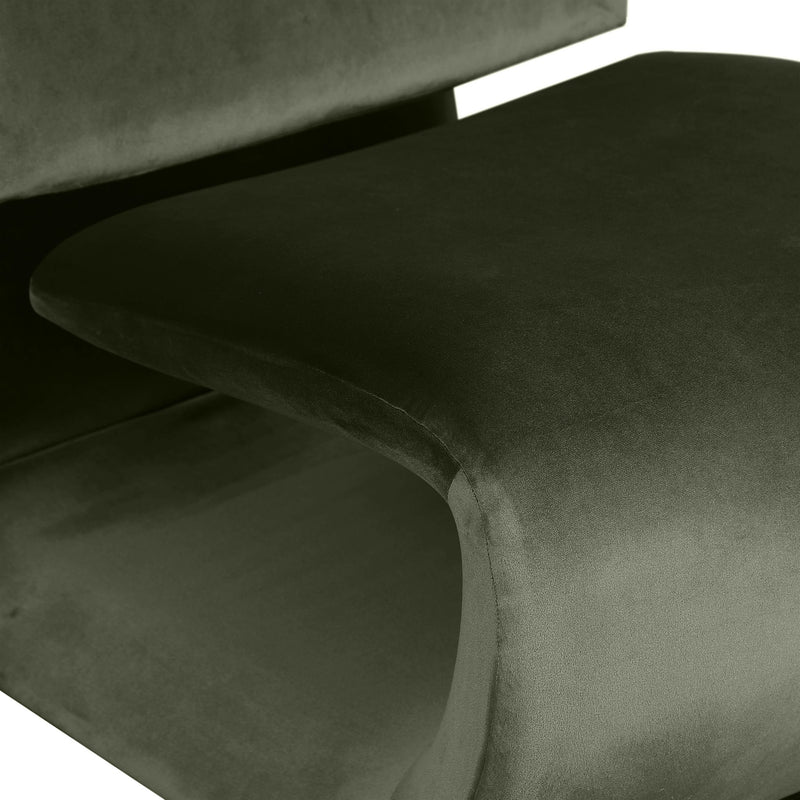 Meridian Nouveau Green Velvet Accent Chair IMAGE 7
