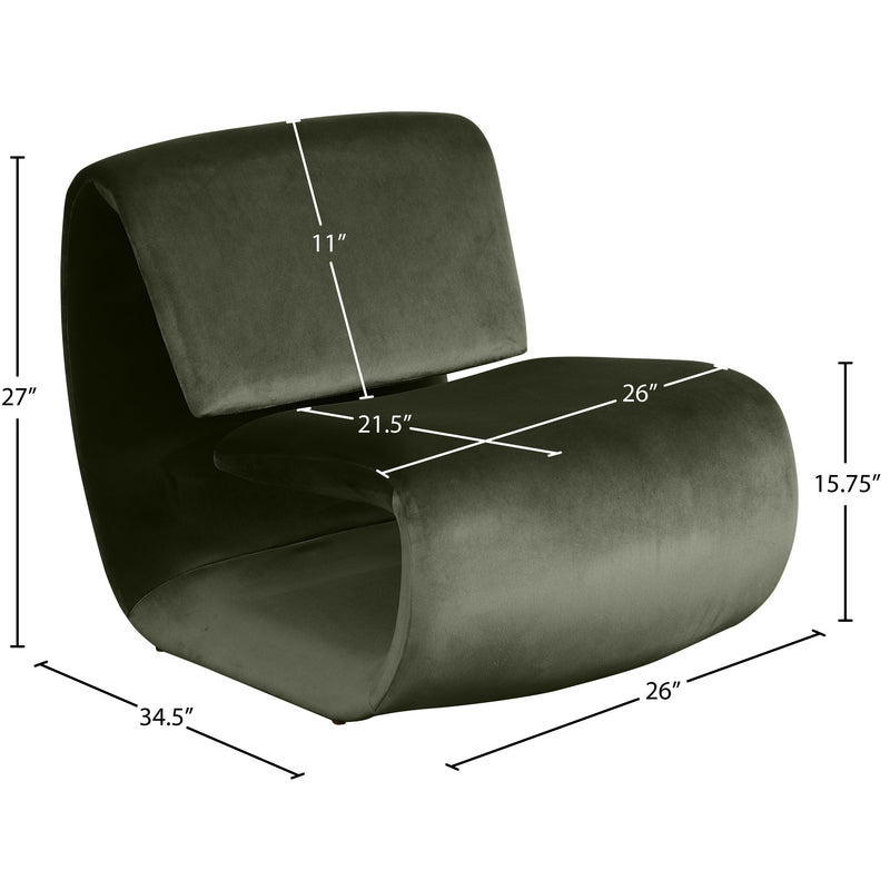 Meridian Nouveau Green Velvet Accent Chair IMAGE 9