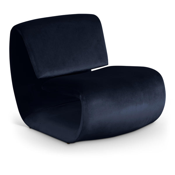 Meridian Nouveau Navy Velvet Accent Chair IMAGE 1