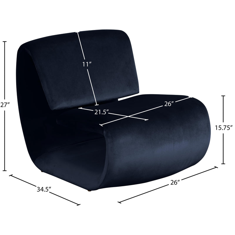 Meridian Nouveau Navy Velvet Accent Chair IMAGE 9