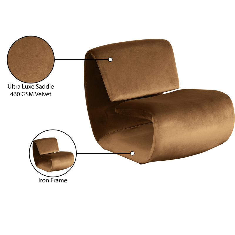 Meridian Nouveau Saddle Velvet Accent Chair IMAGE 10