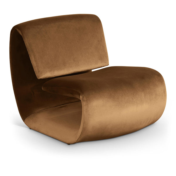 Meridian Nouveau Saddle Velvet Accent Chair IMAGE 1
