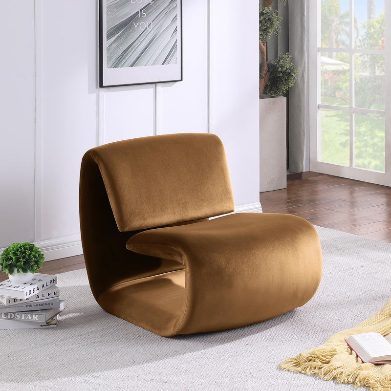 Meridian Nouveau Saddle Velvet Accent Chair IMAGE 2