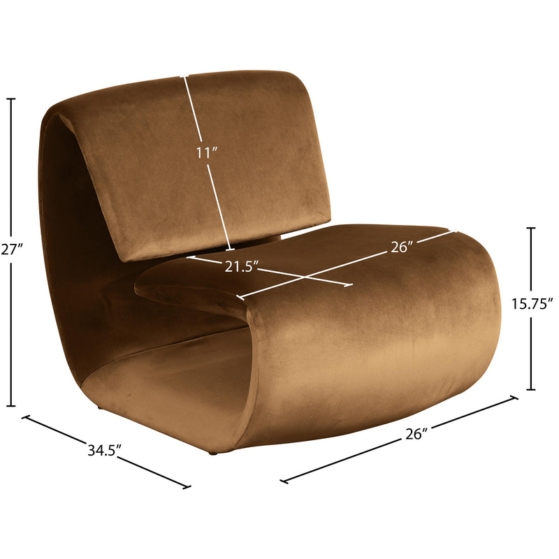 Meridian Nouveau Saddle Velvet Accent Chair IMAGE 9