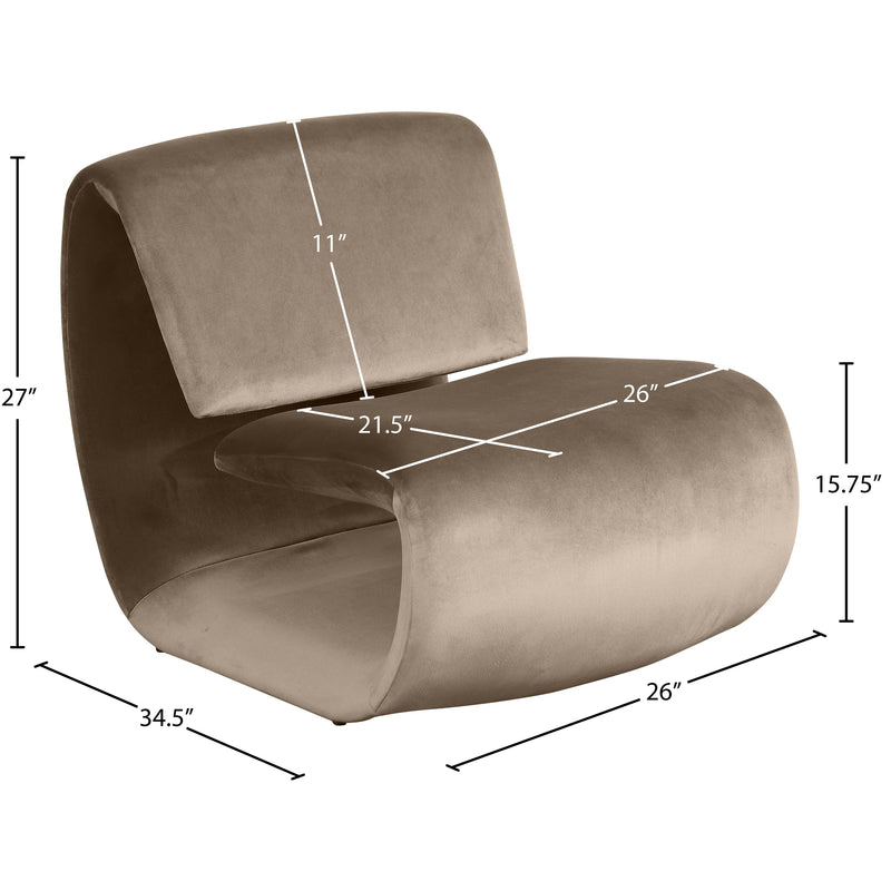 Meridian Nouveau Taupe Velvet Accent Chair IMAGE 9